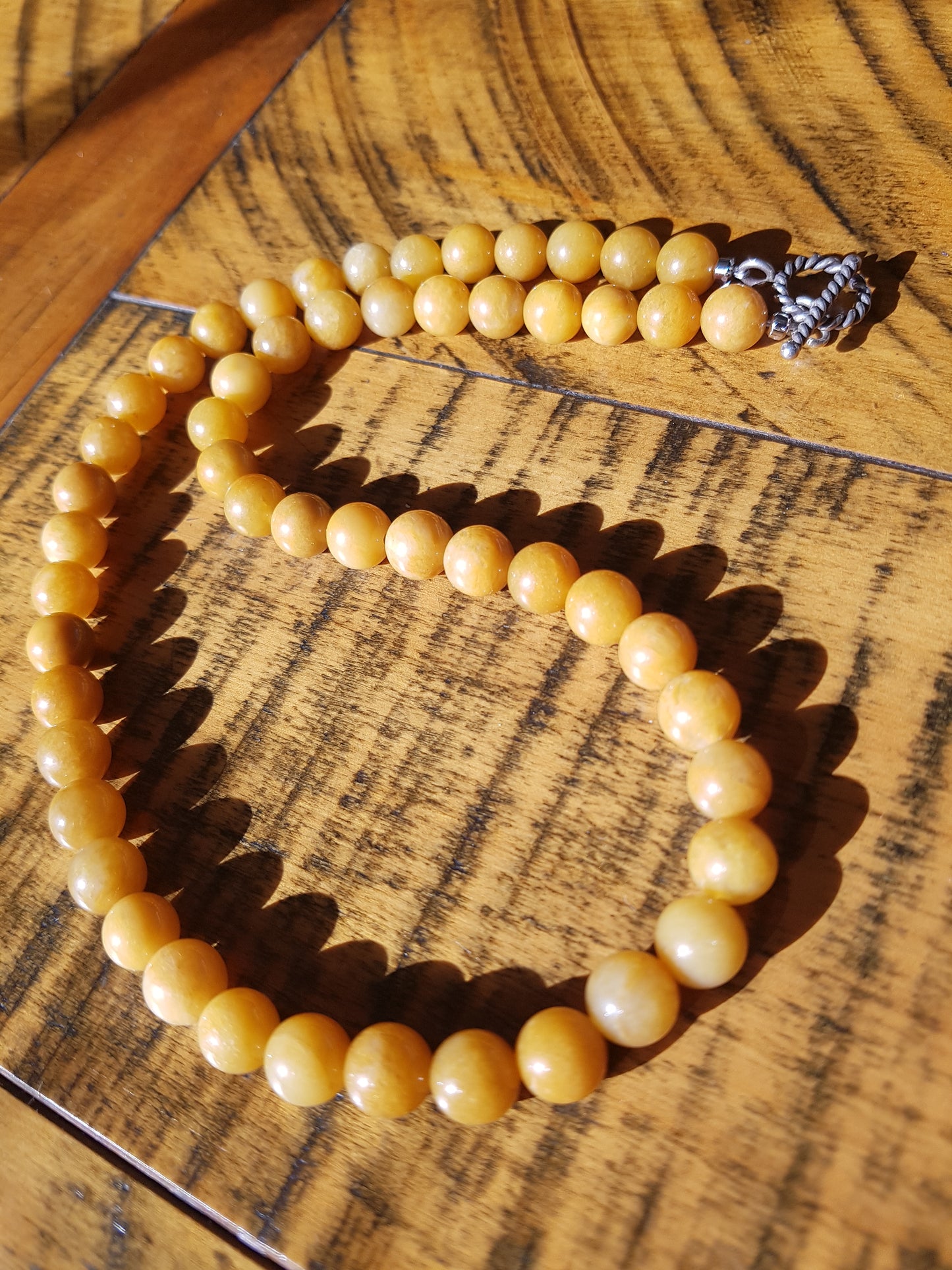 Yellow Jade 8mm necklace