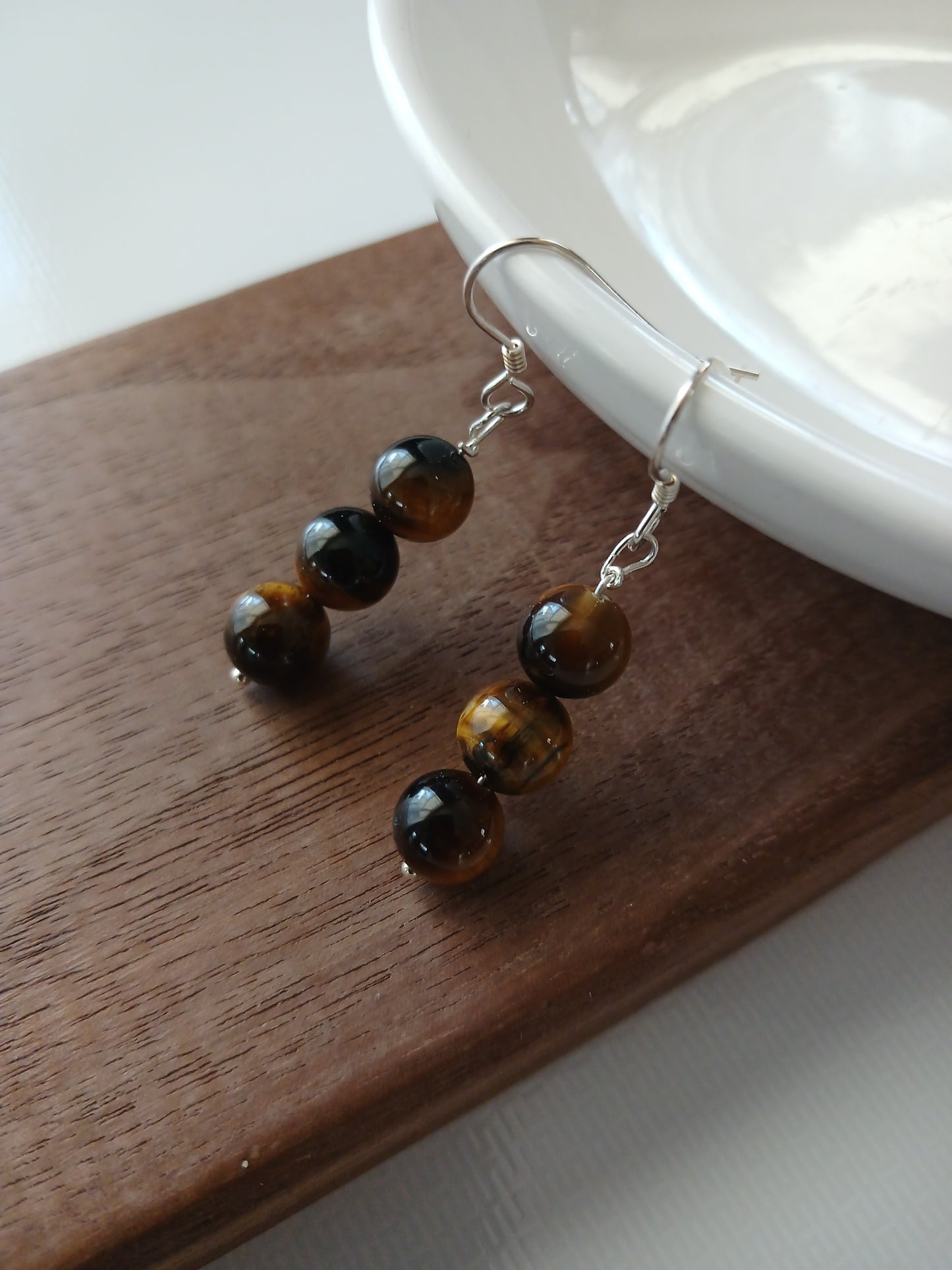 Tiger's eye 8mm earring