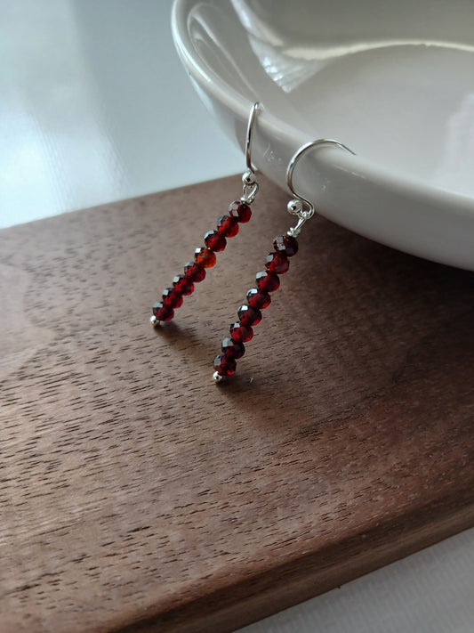 Garnet 3mm earring