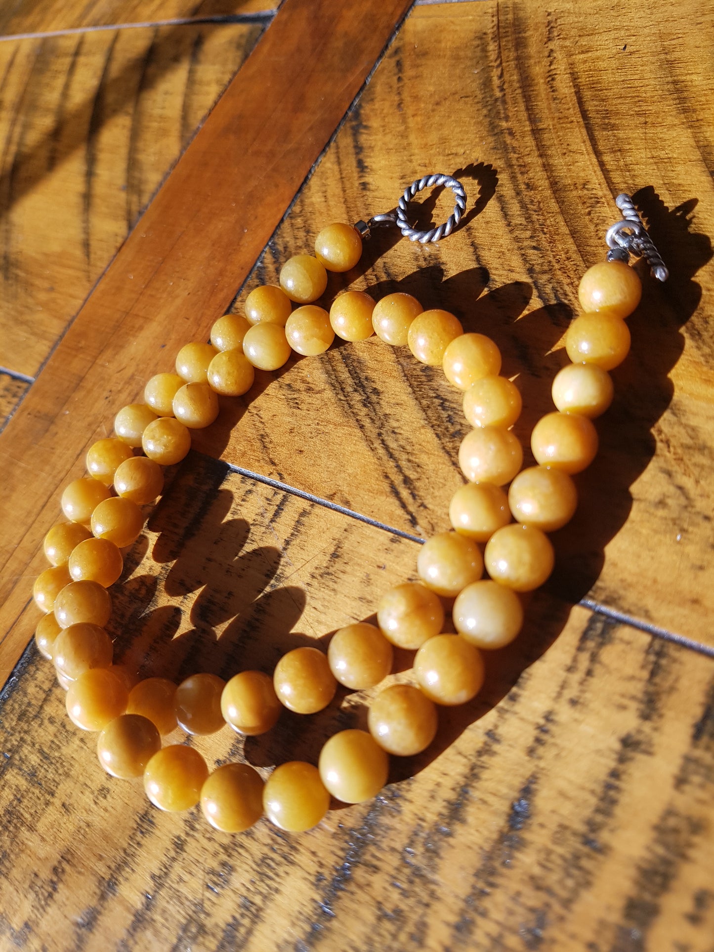 Yellow Jade 8mm necklace