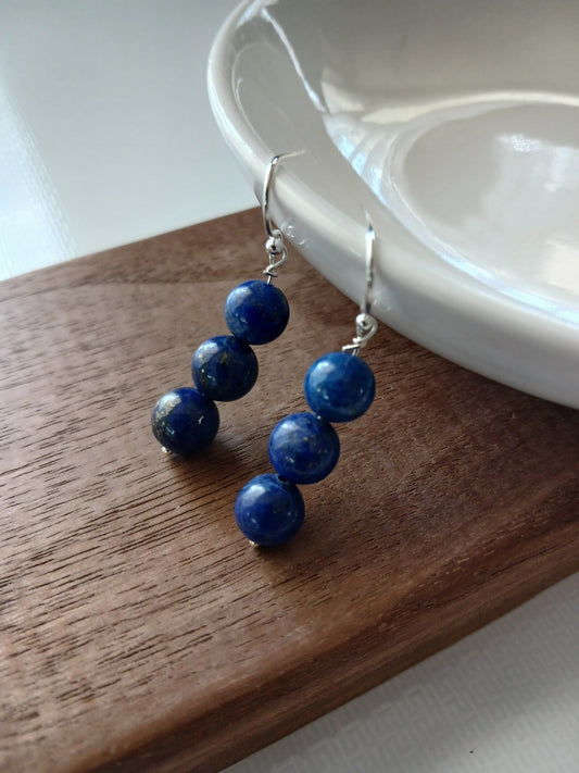 Lapis lazuli earring 8mm