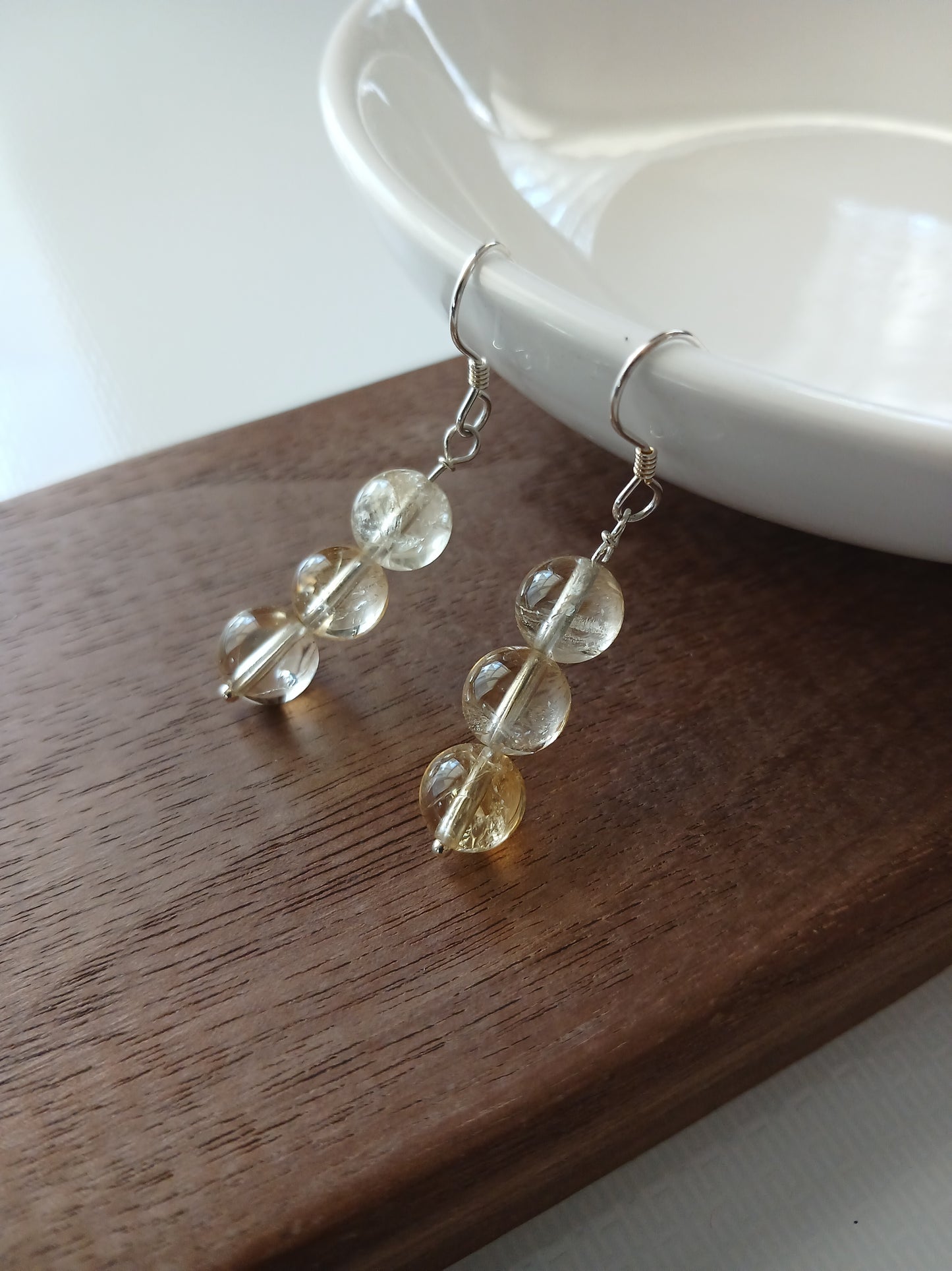 Citrine earring 8mm