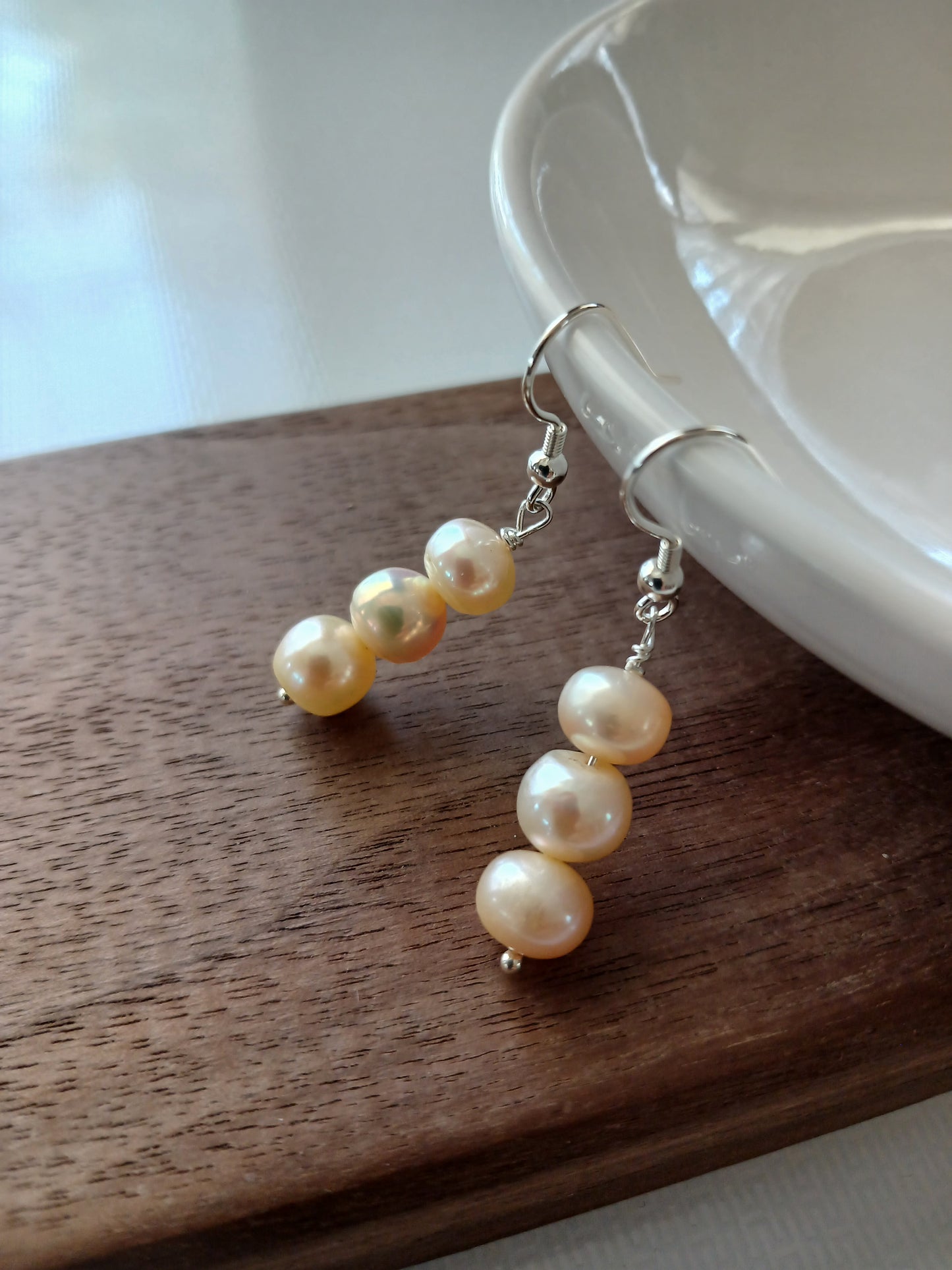 Pink pearl 8mm earring