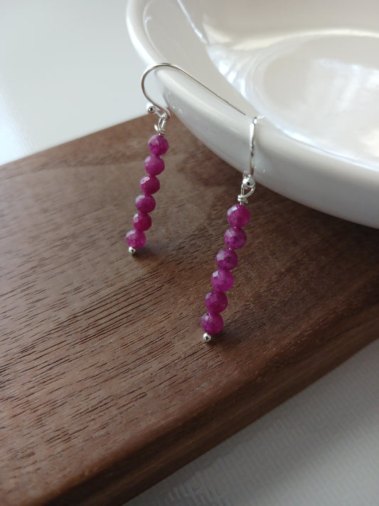 Ruby 4mm earring