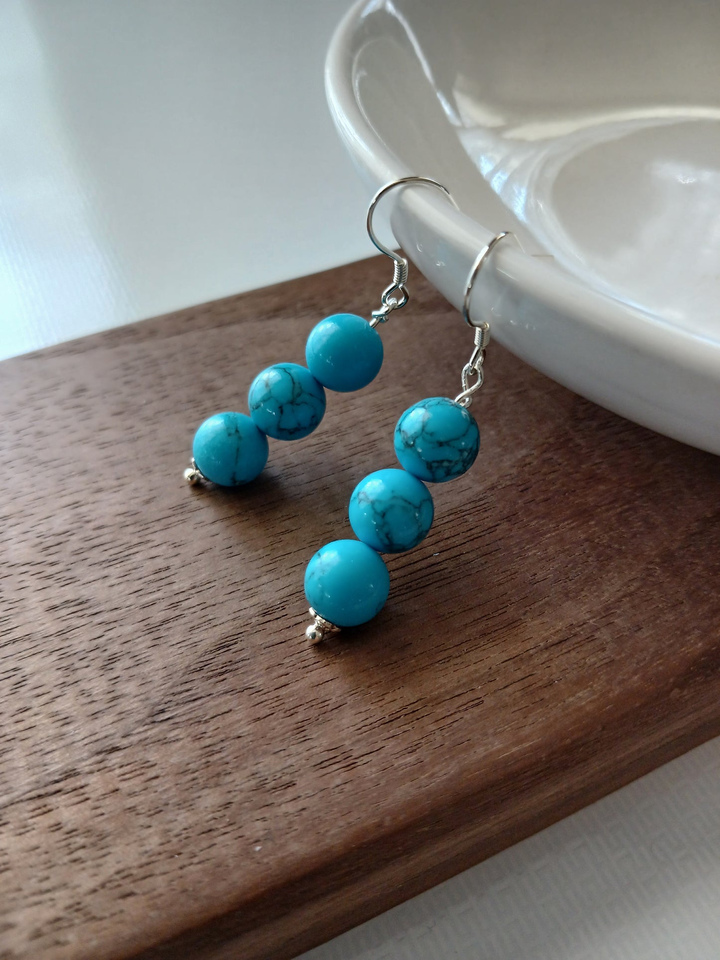 Turquoise 8mm earrings