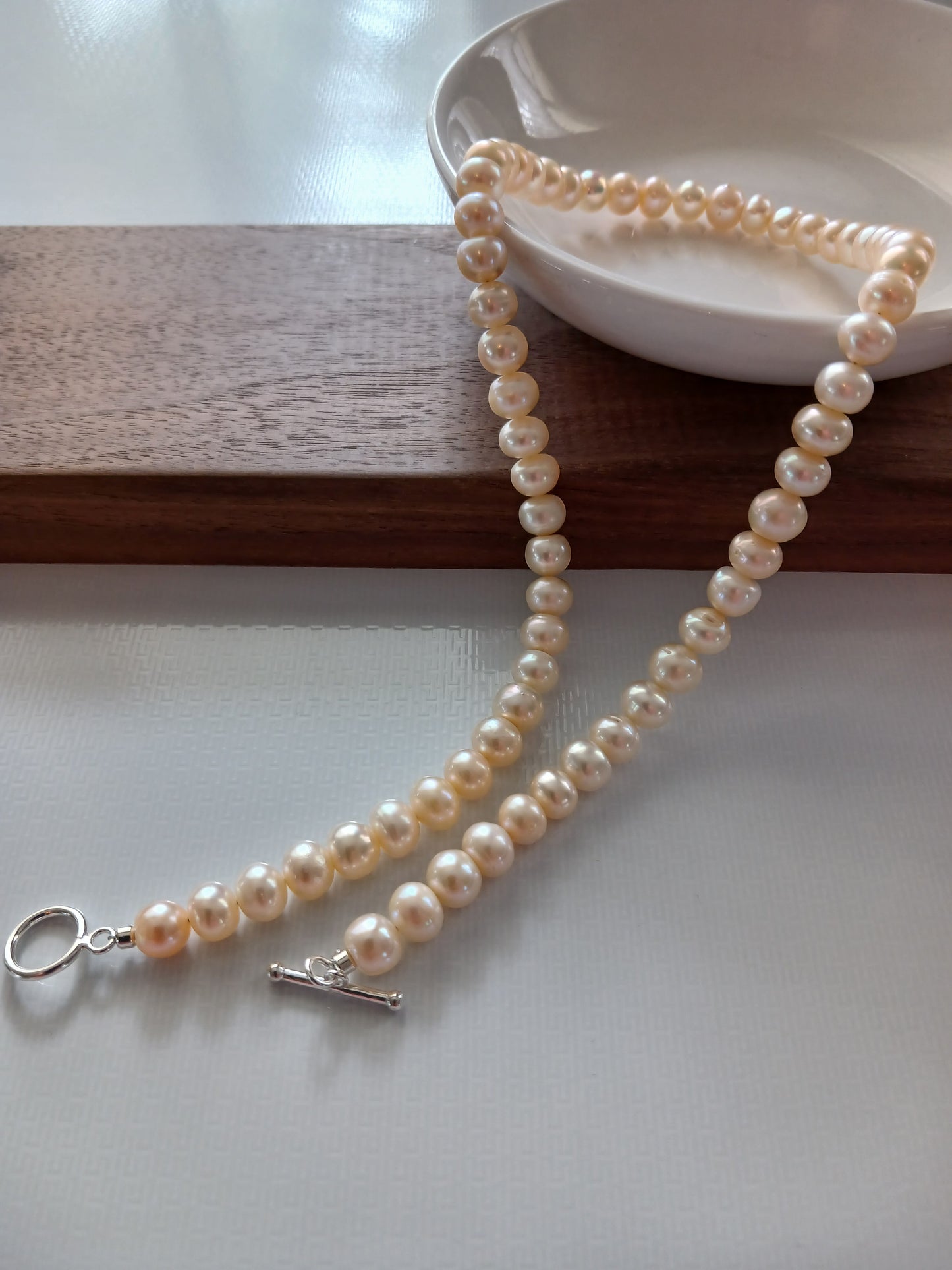 Pink pearl 8mm necklace